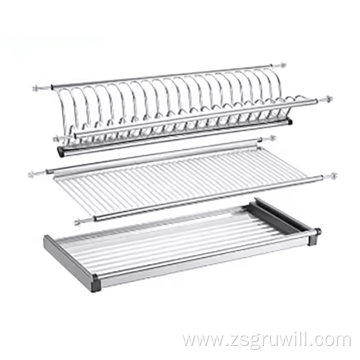 Kitchen stainless steel dish drain storage rack